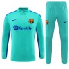 Barcelona Børn Trænings Sweatshirt Dragt 2023-24 Blå Kvart-Zip